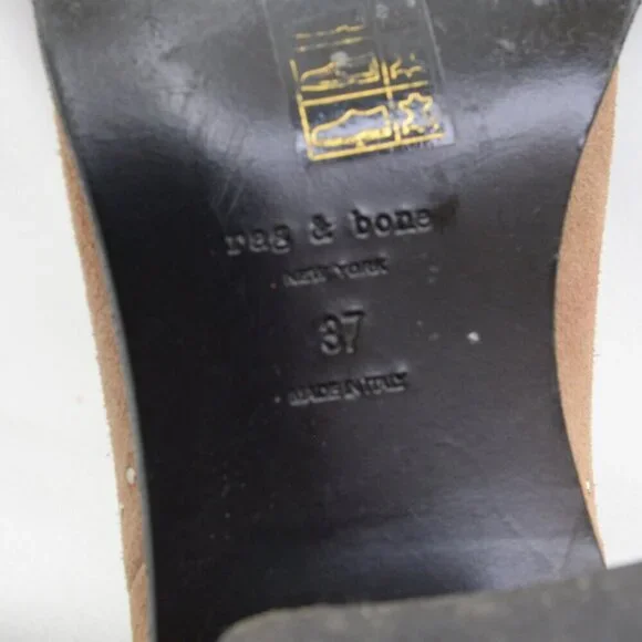 Rag & Bone Willow Brown Suede Studded Heeled Boots Sz 7 - Picture 5 of 11